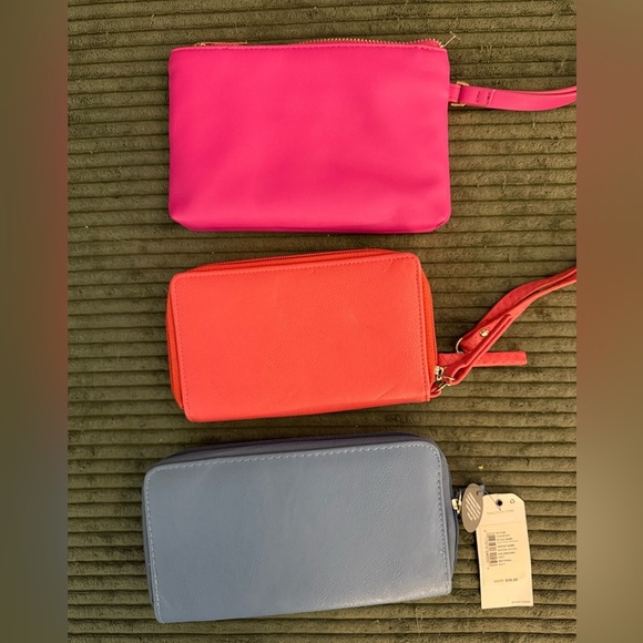 Nautica Orange Blue Clutch Wallet A New Day Hot Pink Clutch Bundle NWT Casual - Picture 4 of 6